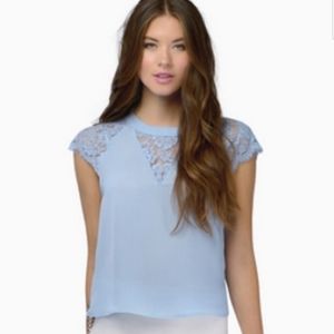 Tobi Blue Lace Blouse